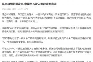 证券时报：风电机组并网发电 中国尊龙集团官网驶入新能源新赛道
