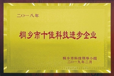 尊龙集团官网集团荣获2018年桐乡市十佳科技进步企业